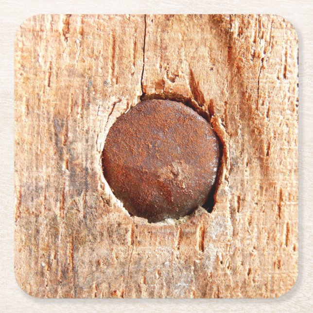 Old Rusty Nail Custom Square Untersetzer (Vorderseite)