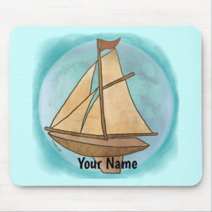 Old Sailboat individuelle Name Mouse Pad Mousepad