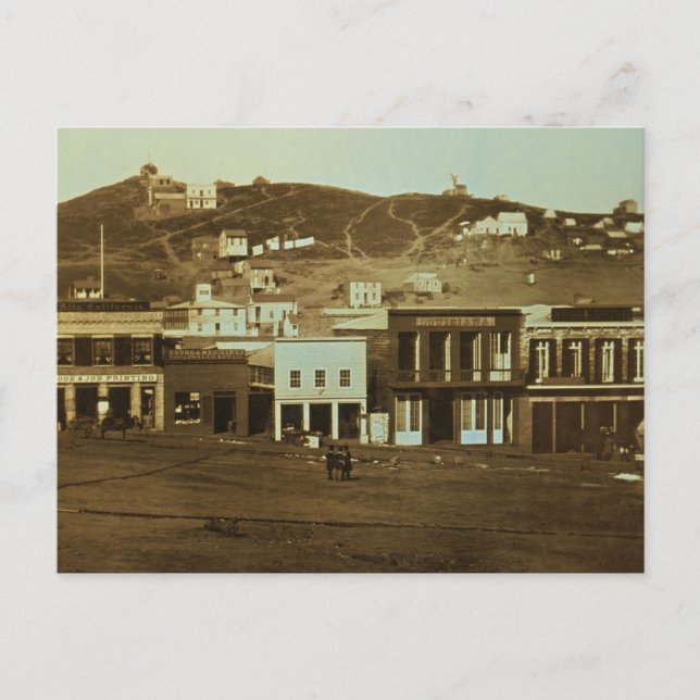 Old San Francisco Foto Gold Rush Postkarte (Vorderseite)