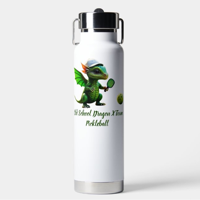 Old Schook Dragon X Pickleball Team Kinder Trinkflasche (Vorderseite)