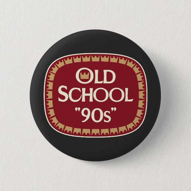Old School 90er Malzbier 40oz Etikettendesign Button (Vorderseite)