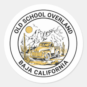Old School Baja Overland Runder Aufkleber