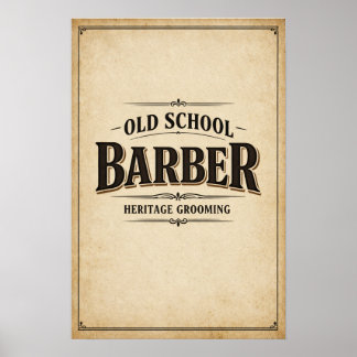Old School Barbershop-Erbe-Typografie-Poster Poster