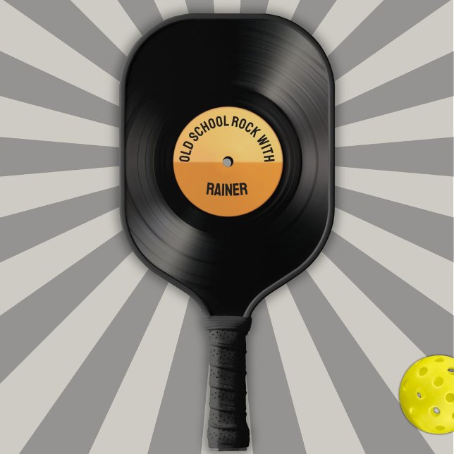 Old School Black Vinyl Record Phonograph Pickleball Schläger (Von Creator hochgeladen)