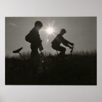 Old School BMX drucken, Silhouette, zwei Themen