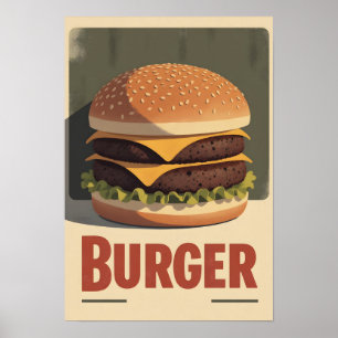 Old-School-Burgerposter – Retro-Wandkunst für Lebe Poster
