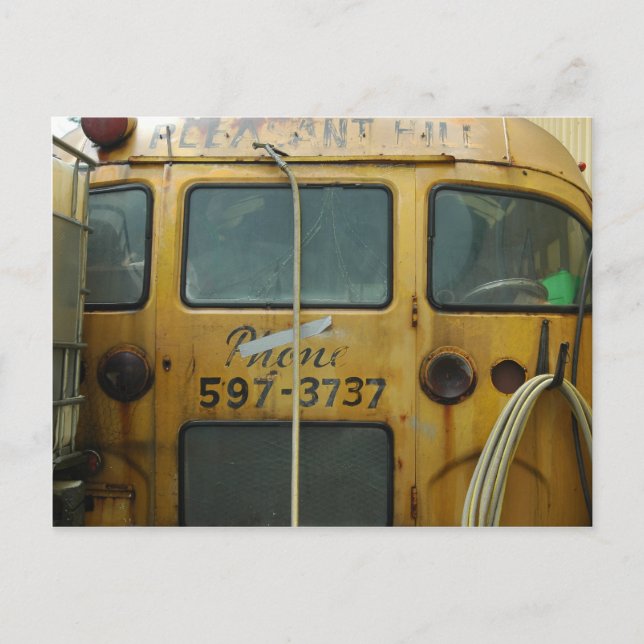 Old School Bus Postkarte (Vorderseite)