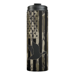 Old School Camouflage Duck Junting American USA Fl Thermosbecher