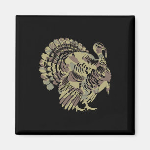 Old School Camouflage Türkei Jagd Thankgiving Gesc Magnet