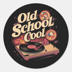 Old School Cool (2) Runder Aufkleber