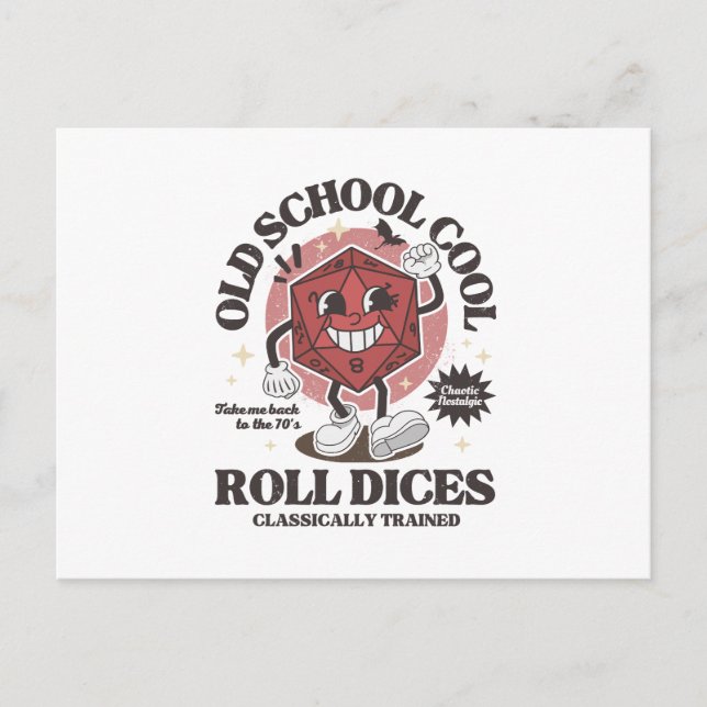 Old School d20 Feiertagspostkarte (Vorderseite)
