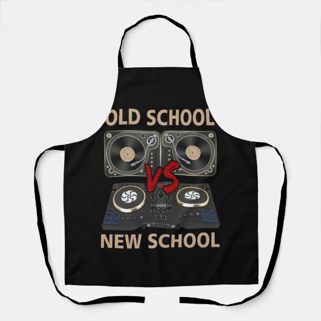 Old School DJ VS New School Dee Jay House Dance Mu Schürze (Vorderseite)