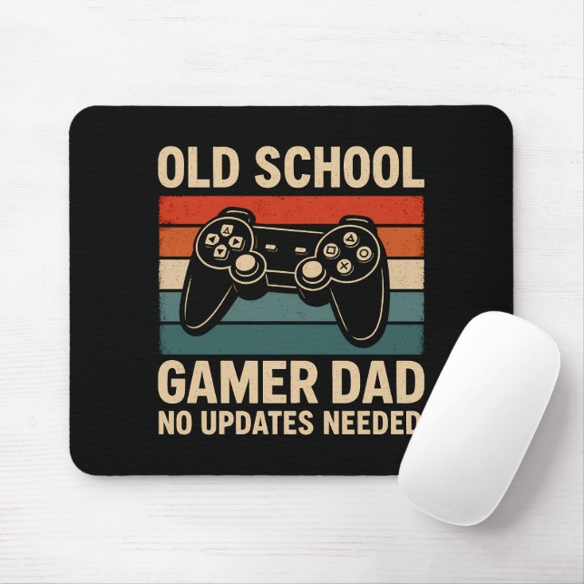 Old School Gamer Vater Retro Controller Mousepad (Mit Mouse)