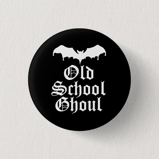 Old School Ghoul Goth Bat Button (Vorderseite)