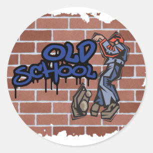 Old-School-Graffiti-Design Runder Aufkleber
