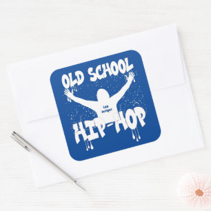 OLD SCHOOL HIP HOP lustige Musik Quadratischer Aufkleber