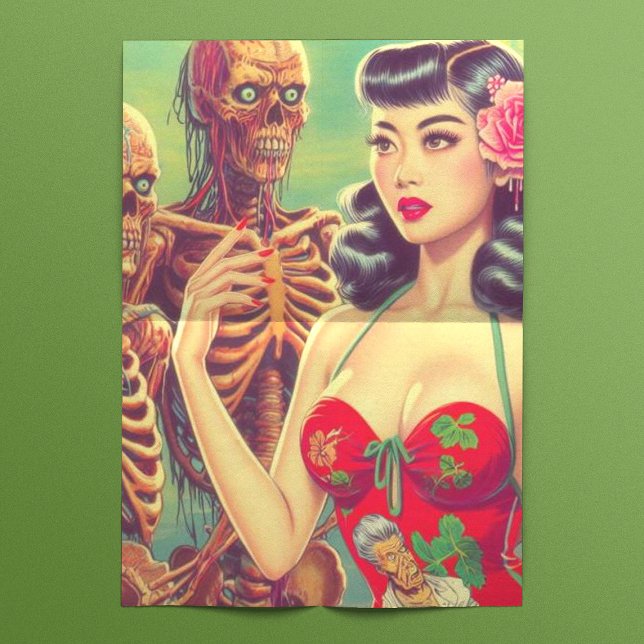 Old School Horror Girl Seidenpapier (Von Creator hochgeladen)