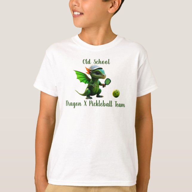Old School Kids Dragon X Pickleball Team Tshirts (Devant)