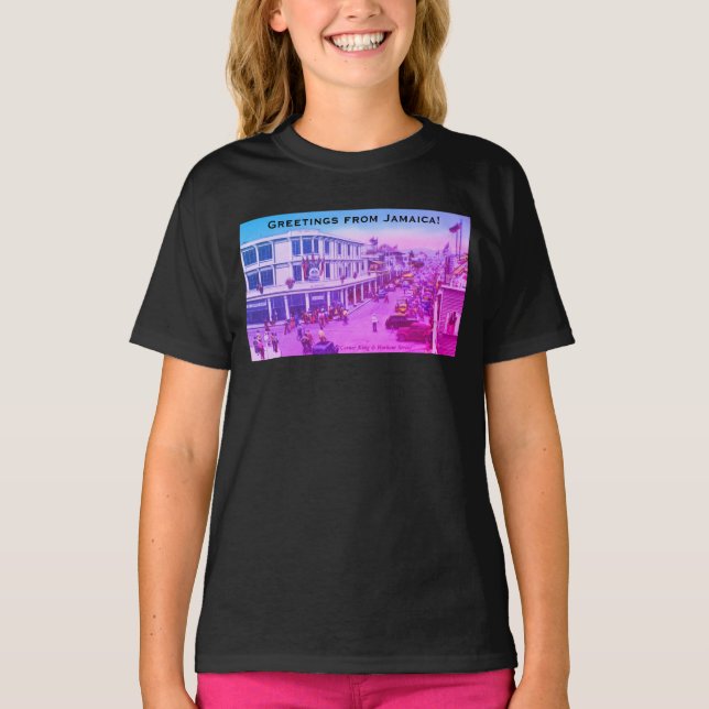 Old School Kingston, Jamaica (Harbour Street), BWI T-Shirt (Vorderseite)