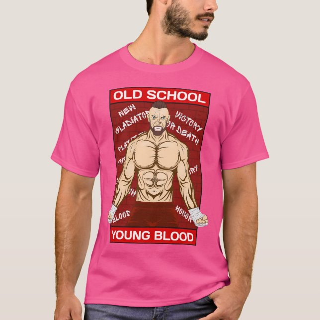 Old School Mixed Martial Arts Warrior T-Shirt (Vorderseite)