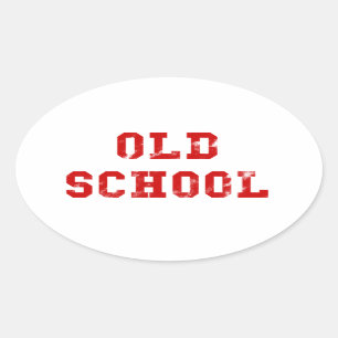 Old School Oval Aufkleber Oldskool Geschenke für