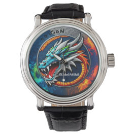 Old School Pickleball Dragon blue watch Armbanduhr