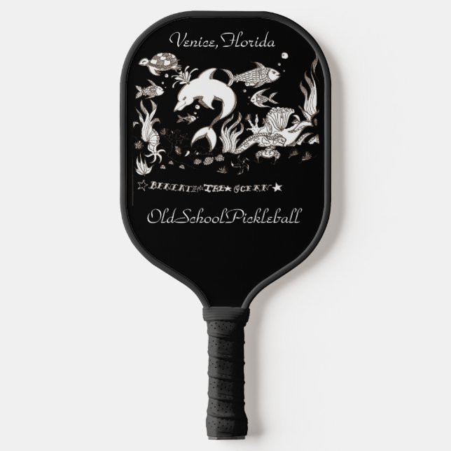 Old School Pickleball Ocean style, Venice, Florida Pickleball Schläger (Vorderseite)