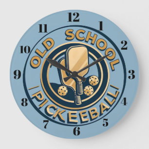 Old School Pickleball Wanduhr