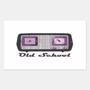 Old School Radio Retro Vintage Rechteckiger Aufkleber