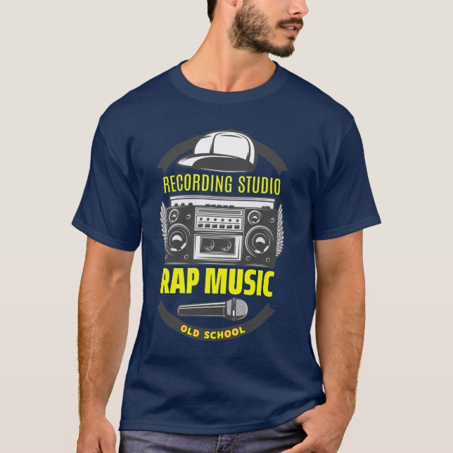 Old School Rap Music T - Shirt Recording Studio An (Vorderseite)