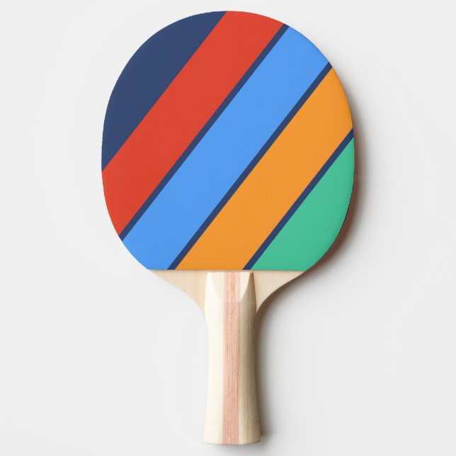Old School Retro Rainbow Bold Tischtennis Schläger (Vorderseite)