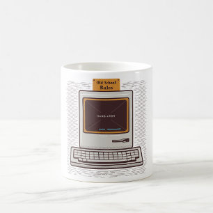 Old School Rules Retro-Computerspiel vorbei Kaffeetasse