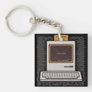 Old School Rules Retro-Computerspiel vorbei Schlüsselanhänger