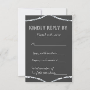 Old School Rustic Chalkboard Country Wedding UAWG RSVP Karte