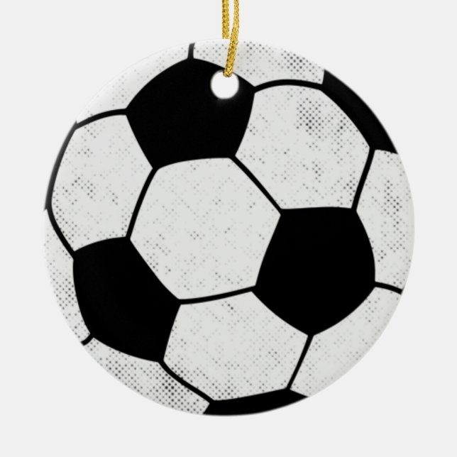 Old School Soccer Pitch Aesthetic Graphic Style Keramik Ornament (Vorne)