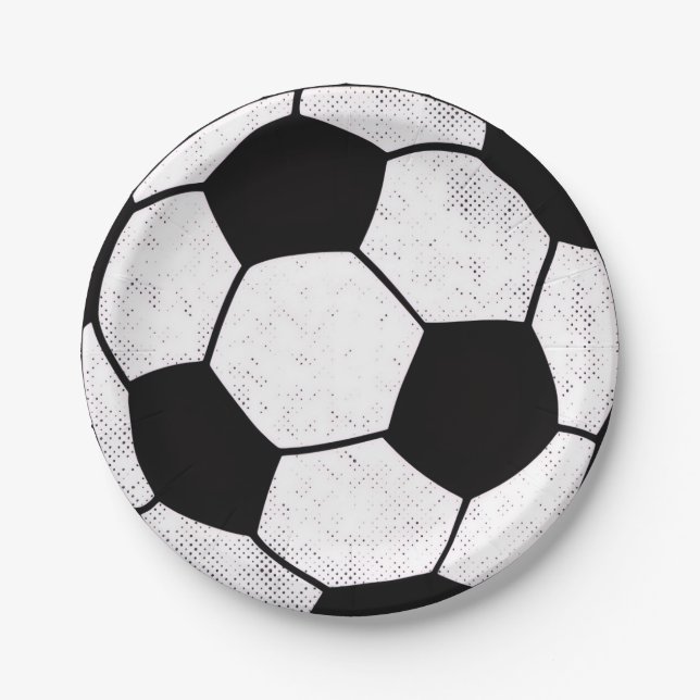 Old School Soccer Pitch Aesthetic Graphic Style Pappteller (Vorderseite)