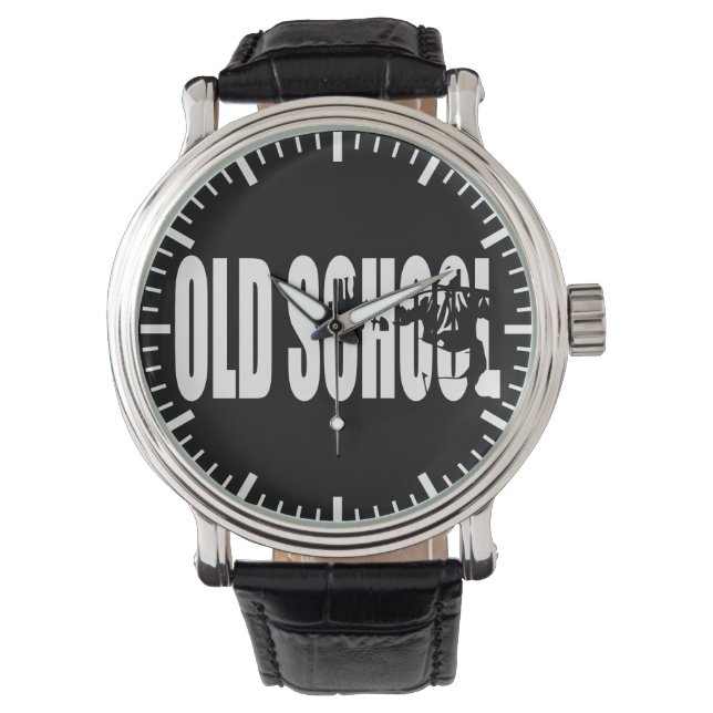 Old School Stärke (Body Gebäude Motivation) Armbanduhr (Vorderseite)