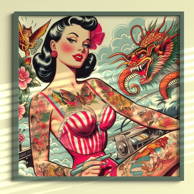 Old School Tattoo Button-up Poster (Von Creator hochgeladen)