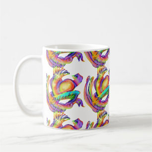 Old School Tattoo in Regenbogenfarben Kaffeetasse