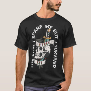 Old School Tattoo Nevdie Todeskopf Crane Dag T-Shirt