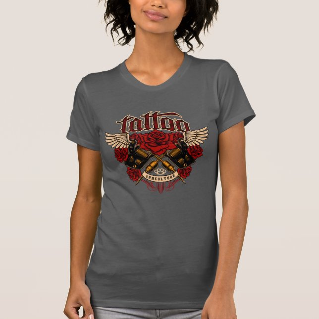 Old School Tattoo Sub Culture Rose Knuckles T-Shirt (Vorderseite)