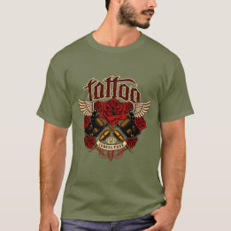 Old School Tattoo Subkultur Rosen Fausthandschuhe T-Shirt