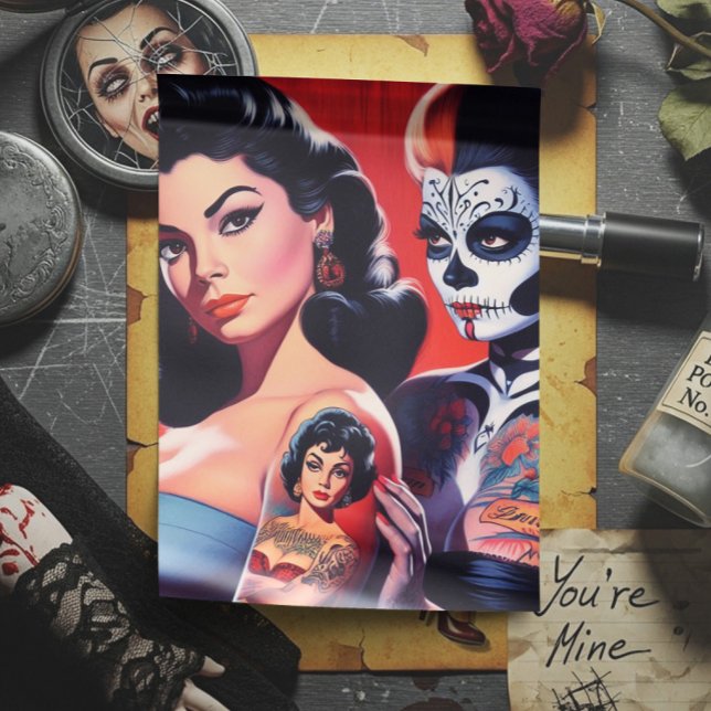 Old School Tattooed Pin-ups Seidenpapier (Von Creator hochgeladen)