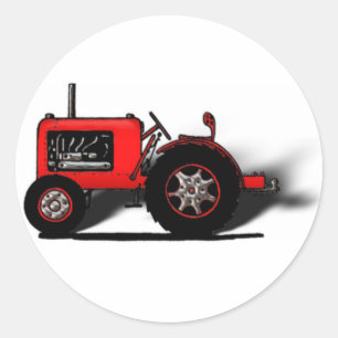 Old-School-Traktor Runder Aufkleber