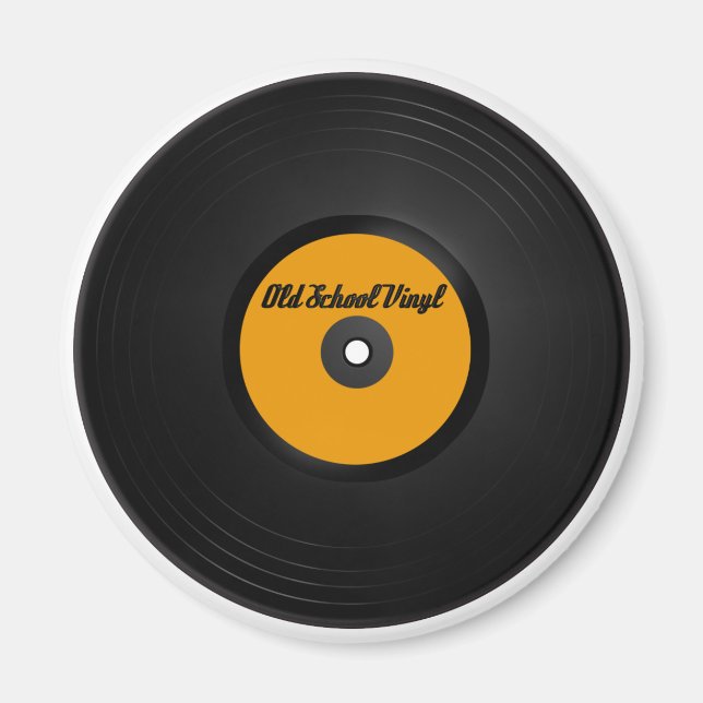 Old School Vinyl Kühlschrankmagnet (Vorne)