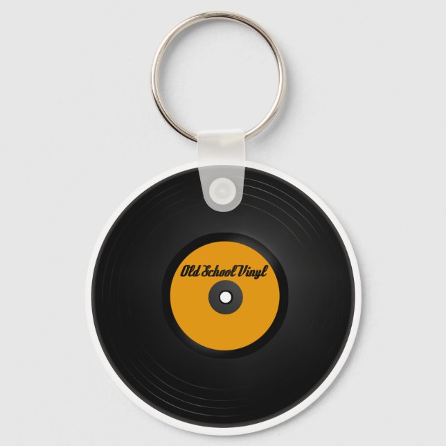 Old School Vinyl Schlüsselanhänger (Vorderseite)
