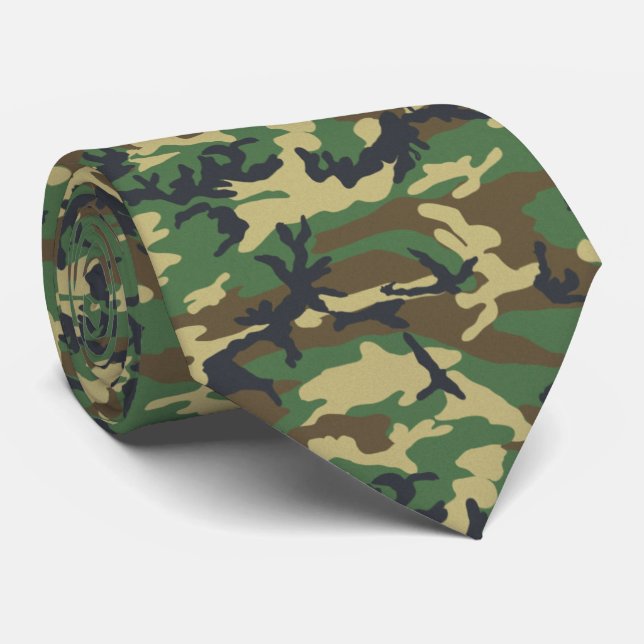 Old School Woodland Camo Cravate (Roulé)