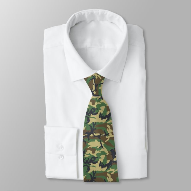 Old School Woodland Camo Cravate (Attaché)