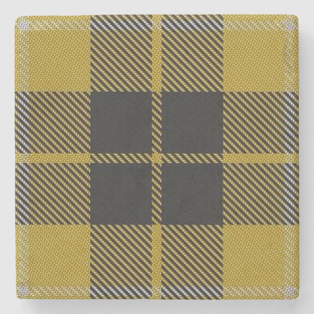 Old Schotten Tavern Clan Barclay Yellow Tartan Steinuntersetzer (Vorderseite)