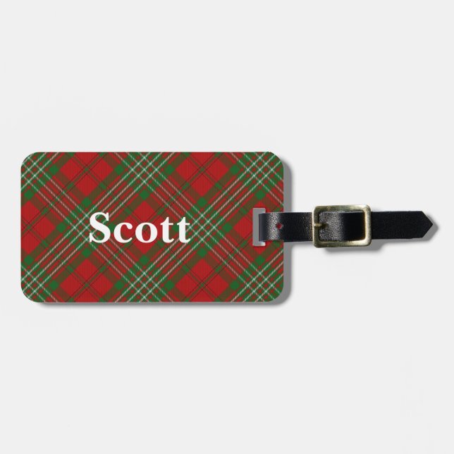 Old Scotsman Clan Scott Tartan Gepäckanhänger (Vorderseite horizontal)
